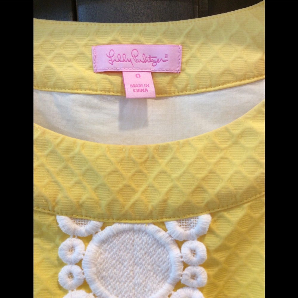 Lilly Pulitzer Jacqueline Yellow Dress Sz 0 - Picture 10 of 14